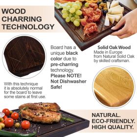 Wooden Steak Board X Large Solid Oak Serving Barbecue Platter Natural Thick Cutting Plate Durable & Quality (X Large)