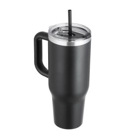 Vacuum Mug 40oz Insulated Coffee Cup with Handheld (Color: Black, Type: Insulated Mug)